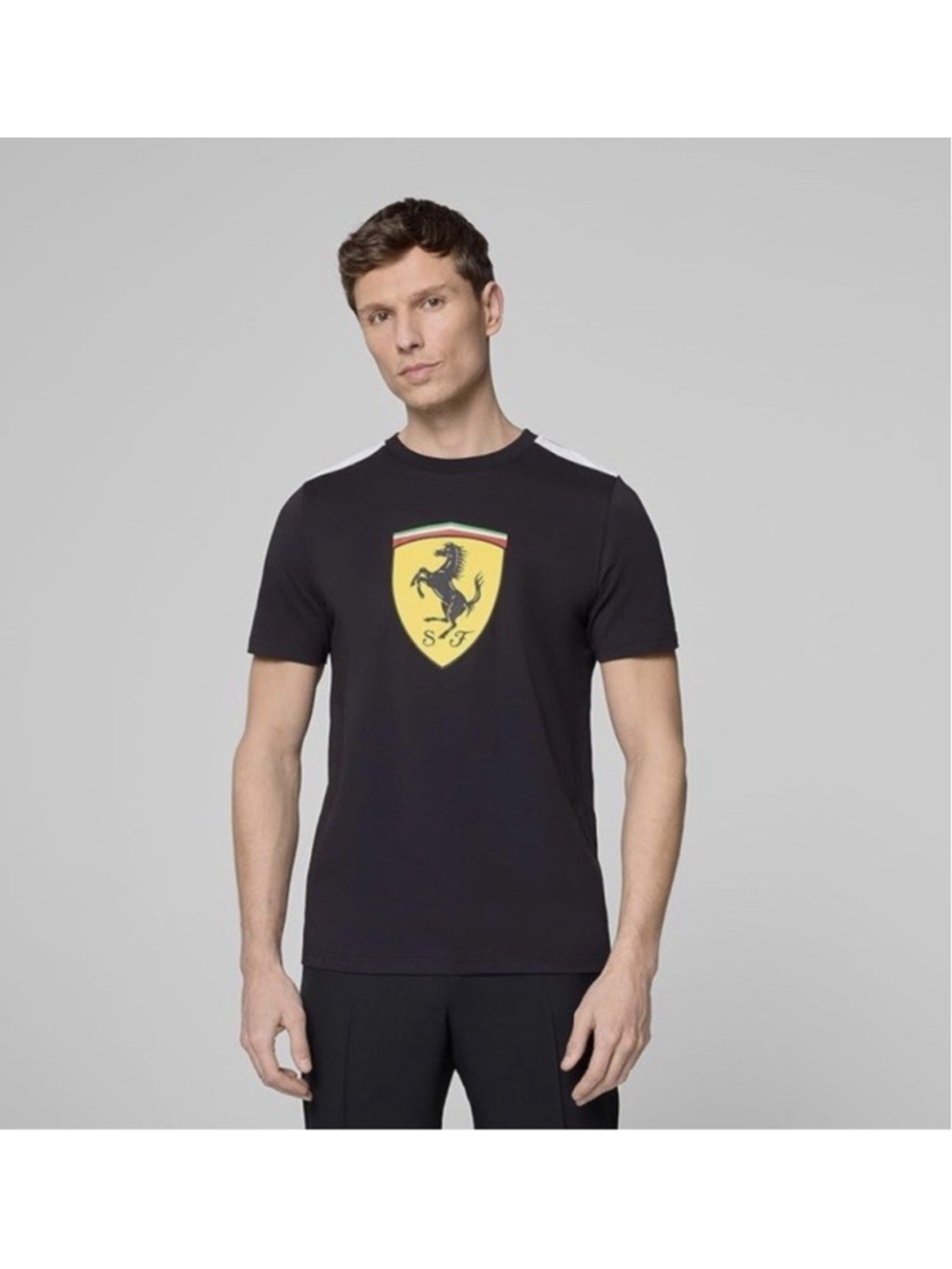 Scuderia Ferrari F1 PUMA XL Scudetto Shield Logo T-Shirt Tee Jersey Black